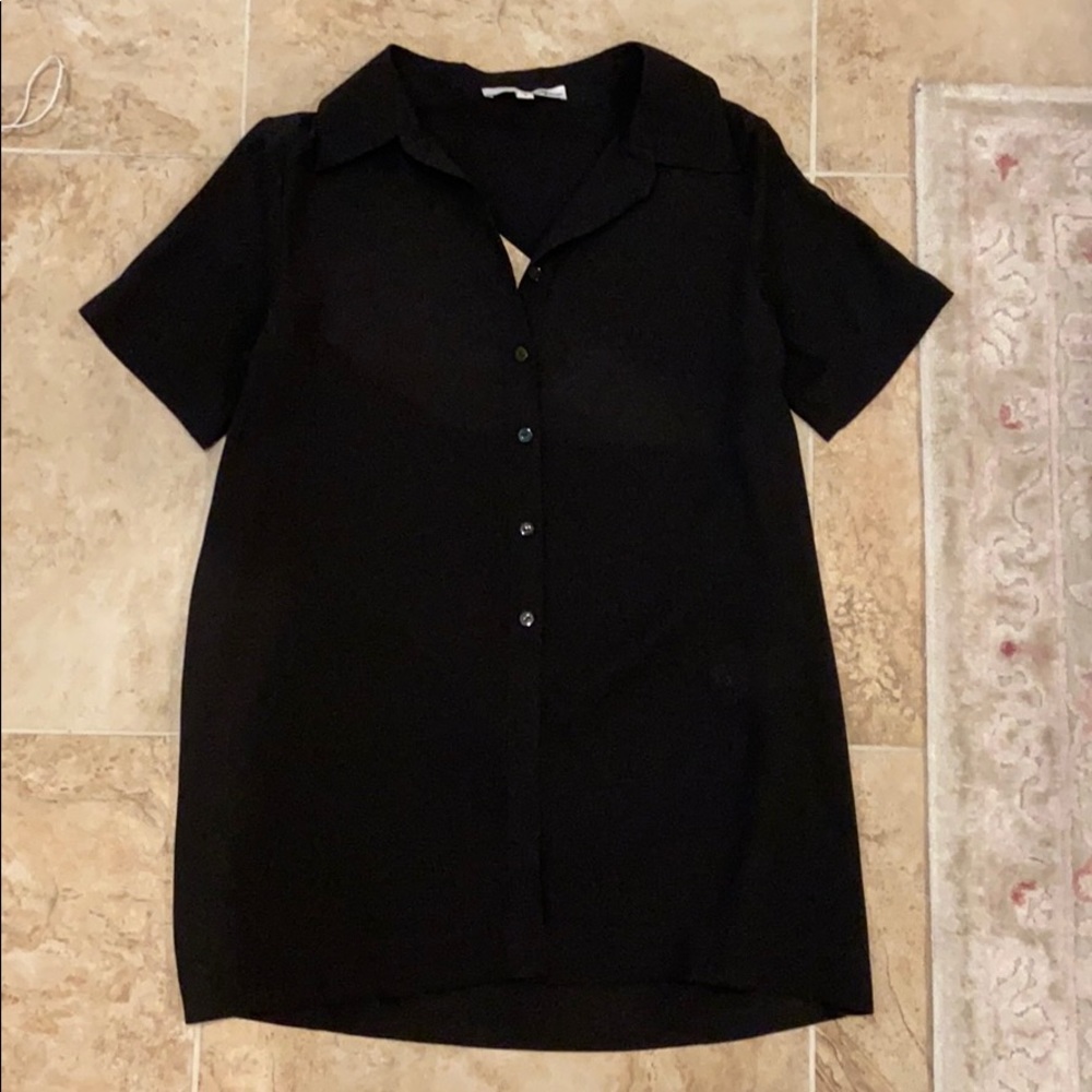 Chris Grammer button down blouse with open back